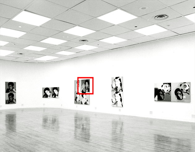 The present work installed at Athletes by Andy Warhol, Virginia Museum of Fine Arts, Richmond, 1978